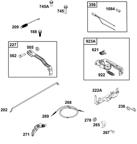 Controls Group Diagram and Parts List for 8P502-0089-H5  Briggs and Stratton Engine
